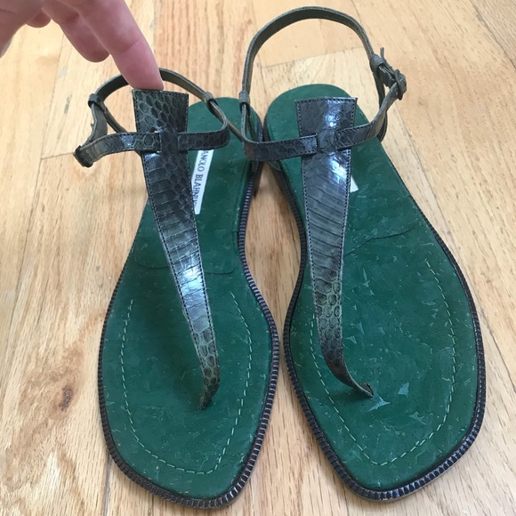 MANOLO BLAHNIK Flat Sandals Sz 41 - Picture 2 of 5